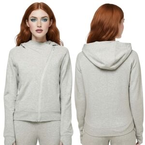 Lululemon Scuba Jacket Size 8 Asymmetrical Coast Hoodie Heathered Gray
